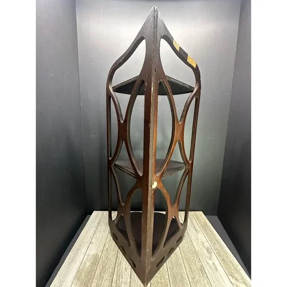 Vintage Mahogany Wood Wall Hanging Corner Shelf Home Decor 20 Tall